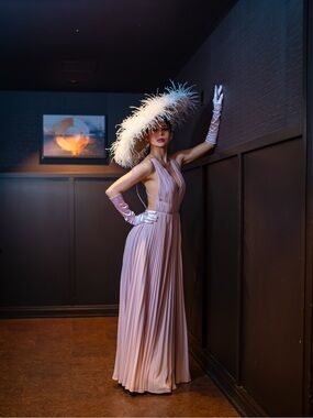 Elegant Lavender Maxi Dress with Plunge V-Neck
